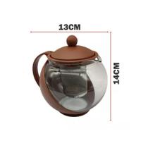 Chaleira Com Infusor De Chá 750Ml Em Vidro E Aço Bule Marrom