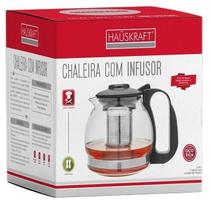 Chaleira Com Infusor Vidro Chá Haskraft 1,2 Litros