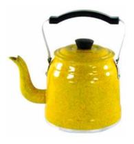 Chaleira de alumínio pintado amarelo 2 litros Docesar