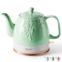 Chaleira de chá elétrica de cerâmica Toptier 1L Green Leaf Chaleira de chá elétrica de cerâmica Toptier 1L Green Leaf