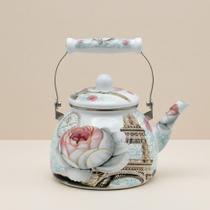 Chaleira De Chá Esmaltada 2,5 Lts Fogão Indução Decorada A5 Importadora