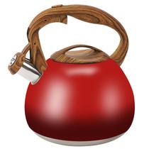 Chaleira de chá Foedo Festive Red Stovetop Whistling 3L em aço inoxidável