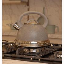 Chaleira de Indução com Apito Granito Chef 3L Taupe Aço Inox