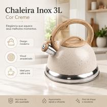 Chaleira de Inox 3 Litros Cor Creme para Cozinha Moderna Chaleira de Inox 3 Litros Cor Creme para Cozinha Moderna