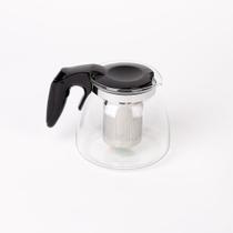 Chaleira de Vidro 350ml Preta Café Chá Cozinha Decoração