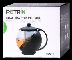 Chaleira de Vidro 750ml com Infusor Inox Filtro Chá Café Resistente ao Calor Design Elegante Cozinha Gourmet Prática
