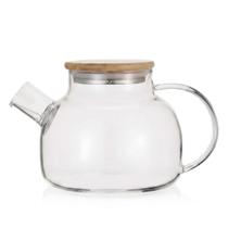 Chaleira de Vidro Borossilicato 1 Litro com Tampa de Bambu Chaleira de Vidro Borossilicato 1 Litro com Tampa de Bambu