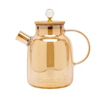 Chaleira de Vidro Borossilicato 1,8L Âmbar Cristal com Infusor Resistente para Chá