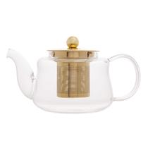 Chaleira de Vidro Borossilicato com Difusor de Inox Dourado 600ml - Wolff