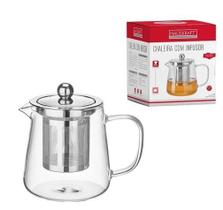 Chaleira De Vidro Borossilicato Com Infusor Aço Inox 450ml