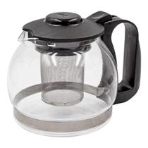 Chaleira de Vidro Borossilicato com Infusor de Chá Inox 1,2 Litros Preta - Flashgoods Chaleira de Vidro Borossilicato com Infusor de Chá Inox 1,2 Litros Preta - Flashgoods