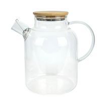 Chaleira De Vidro Borossilicato Com Tampa Bambu 1,8 Litros