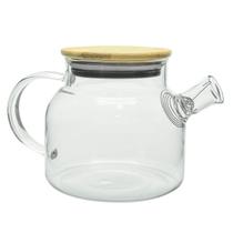 Chaleira de Vidro Borossilicato com Tampa de Bambu 600ml