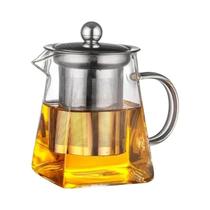 Chaleira De Vidro Borossilicato Resistente Ao Calor 350/550/750/950ML Com Filtro Infusor Quadrado