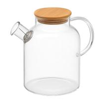 Chaleira De Vidro Borossolicato Com Tampa De Bambu 1,8 Litros