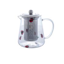 Chaleira de Vidro com Filtro de Aço Inox Ladybug 750ml Lyor Joaninha