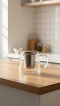 Chaleira De Vidro Com Infusor 550ml Para Chá E Café