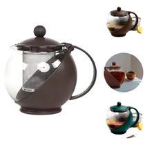 Chaleira de Vidro Com Infusor 750ml Filtro em Inox Chá Café