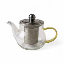 Chaleira de Vidro Com Infusor de Inox 250ml Bule Pequeno