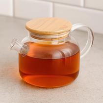 Chaleira De Vidro Com Infusor Inox 1000 Ml Resistente Ao Fogo