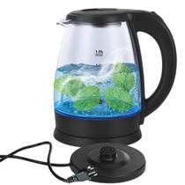 Chaleira de Vidro Elétrica Potente 1.8 Litros com Luz Led Azul Resistente Desligamento Automático
