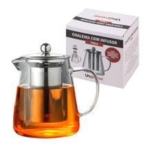 Chaleira De Vidro Infusor De Chá Inox 700ml Bule Requinte Chaleira De Vidro Infusor De Chá Inox 700ml Bule Requinte