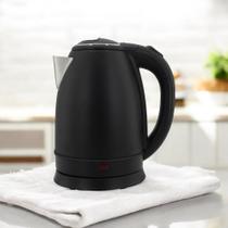 Chaleira Elétrica 1,8L em Inox Preta 220v 1500w Rápida Fervura