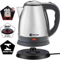 Chaleira Elétrica 220v ou 110v Portátil Jarra Bule De Aço Inox 1.8 Litros Com Desligamento Automático e Trava de Segurança Para Café Chá Água - OPEN ZEE Chaleira Elétrica 220v ou 110v Portátil Jarra Bule De Aço Inox 1.8 Litros Com Desligamento Automático e Trava de Segurança Para Café Chá Água - OPEN ZEE