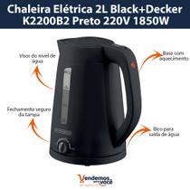 Chaleira Elétrica 2L Black+Decker K2200B2 Preto 220V 1850W