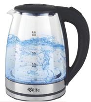 Chaleira Eletrica 2L Life 1500W Jarra de Vidro Crystal 127V