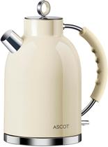 Chaleira Elétrica ASCOT Retro 1,5L 1500W - Aço Inoxidável Creme