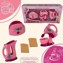 Chaleira Elétrica Brinquedo rosa Kit Hora do Chá meninas