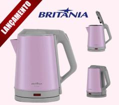 Chaleira Elétrica Britânia Inox Rosa 1,9L Desligamento Automático 127V - BRITANIA