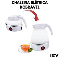 Chaleira Eletrica com Temperatura Dobravel Silicone Bule Termico 600ml Portatil Chá Café Água Quente 110V