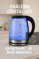 Chaleira eletrica cristal base giratótria 220 e 110V