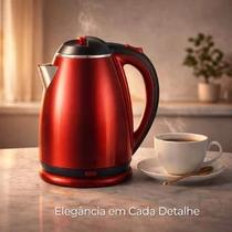 Chaleira Elétrica De Plástico Desliga Automático Vermelho 1.8L 127V Chaleira Elétrica De Plástico Desliga Automático Vermelho 1.8L 127V