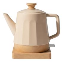 Chaleira Eletrica De Porcelana Branca Bambu 1 Litro 110v