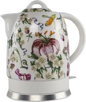 Chaleira Elétrica de Porcelana Elegance 1,5L Branca Floral Tuut 220v