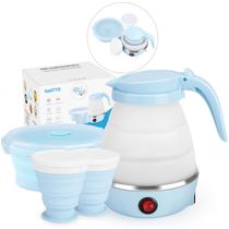 Chaleira Elétrica de Viagem PAHTTO Dobrável 600ml - com Tigela e Copos Chaleira Elétrica de Viagem PAHTTO Dobrável 600ml - com Tigela e Copos