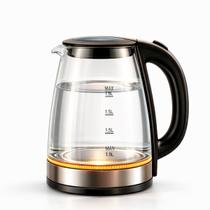 Chaleira Elétrica de Vidro 1,8L com LED Azul e Base Inox Durável