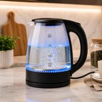 Chaleira Elétrica de Vidro Com Led Azul Voltagem:220V Chaleira Elétrica de Vidro Com Led Azul Voltagem:220V