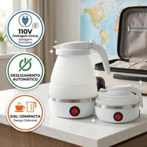 Chaleira Elétrica Dobrável 110V 600ml Portátil Silicone Alimentar Viagem e Camping Chaleira Elétrica Dobrável 110V 600ml Portátil Silicone Alimentar Viagem e Camping