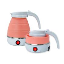 Chaleira Eletrica Dobravel Jarra Bule Silicone 600W 110v 600ml Portatil Cor:Rosa - importado
