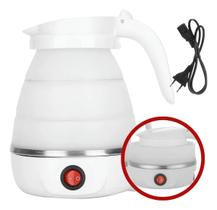 Chaleira Elétrica Dobrável Silicone Branca Portátil para Viagem Rápida. Chaleira Elétrica Dobrável Silicone Branca Portátil para Viagem Rápida.
