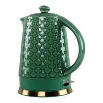 Chaleira Elétrica em Porcelana Elegance Verde Dourado 127V 1,5 Litro