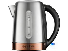 Chaleira Elétrica Gradiente Collection Daily - Prata Preta e Cobre 1,7L