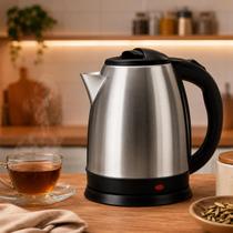Chaleira Elétrica Inox 1.8L 110V Aquecimento Rápido com Desligamento Automático Base 360