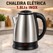 Chaleira Elétrica Inox 1,8L 1000W 127V Aquecedor de Água Rápido Cozinha Resistente Durável Desligamento Automático Chaleira Elétrica Inox 1,8L 1000W 127V Aquecedor de Água Rápido Cozinha Resistente Durável Desligamento Automático
