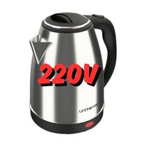 Chaleira Elétrica Inox 1,8L Atacama Unitermi Jarra Bule Sem Fio Cozinha Dia das Mães Aniversário Água Café da Manhã Chá Chimarrão