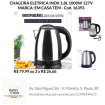 Chaleira Elétrica Jarra Bule 1.8l Inox 110v / 127v - RODA CASA